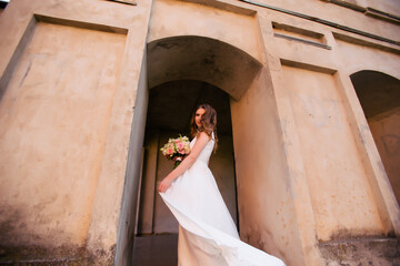 happy bride on a wedding day
