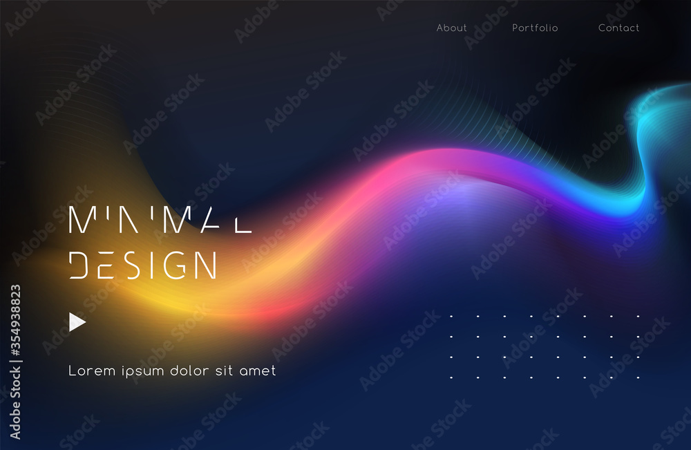 Poster moving colorful abstract background. dynamic neon effect. design template for poster and cover.