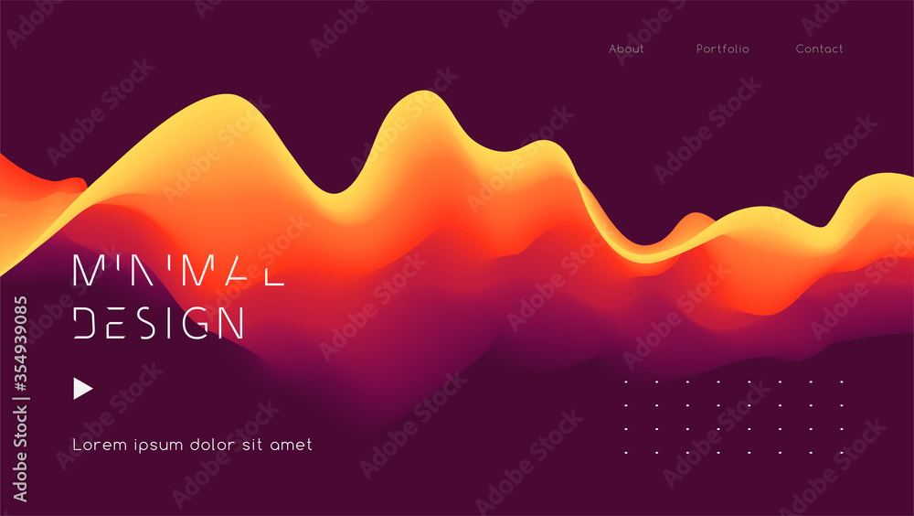 Poster modern black abstract design background flow motion