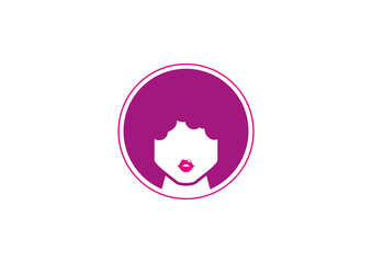 Woman Afro Design Template Flat Style Design Vector Illustration