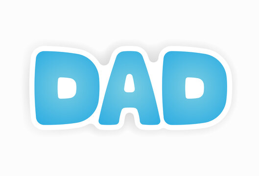 Blue Word Dad. Vector Illustration