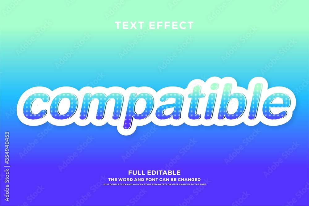 Poster editable font with modern 3d text effect