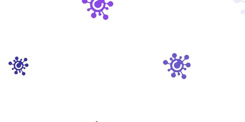 Light Pink, Blue vector pattern with coronavirus elements.