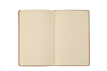 an empty notebook on the white background