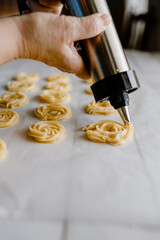 Piping dough for danish butter cookies