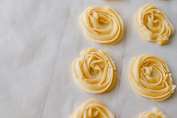 Piping dough for danish butter cookies