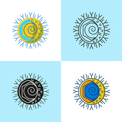 Herpes simplex icon set in flat and line style