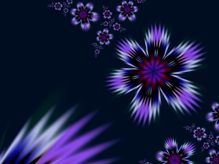 Original and futuristic background with fractal flower. Bright colorful fractal flower, digital artwork for creative graphic design. Multicolored background.