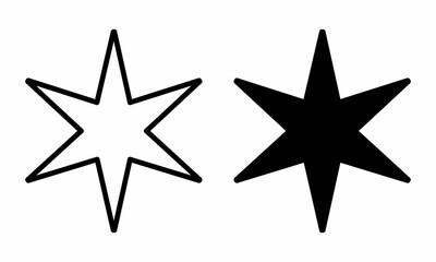 6 point star icons