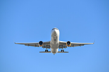 Passenger plane on landing approach