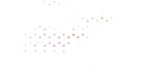 Light Green, Red vector template with curved lines.