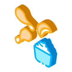 chips with sauce icon vector. isometric chips with sauce sign. color isolated symbol illustration