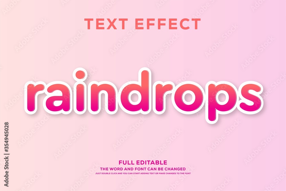 Aufkleber 3d text effect editable font