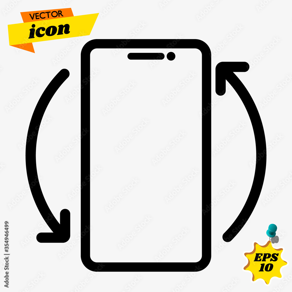Poster mobile rotate vector icon, phone rotation symbol. modern, simple flat vector illustration for web si