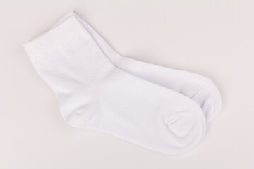 White cotton socks isolated on white background