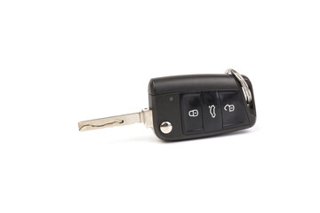Modern folding car key isolated on white background