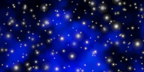 Dark BLUE vector pattern with abstract stars. Modern geometric abstract illustration with stars. Theme for cell phones.