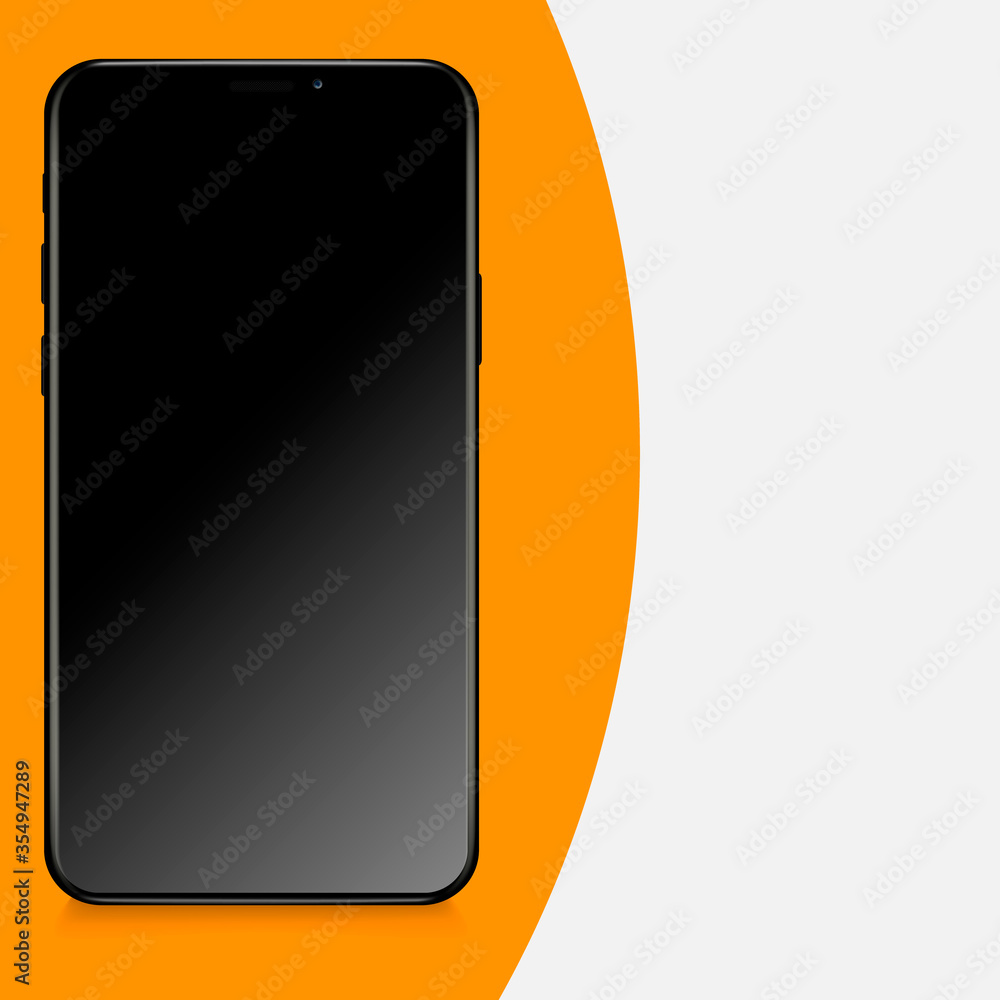 Poster Smartphone blank screen, phone mockup. Device model. Modern template for infographics or presentation UI design interface. Vector illustration