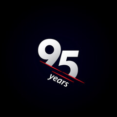 95 Years Anniversary Celebration Black and White Vector Template Design Illustration