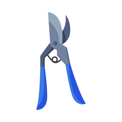 Garden Pruner, Agriculture Work Equipment, Farming Tool Flat Style Vector Illustration Isolated on White Background