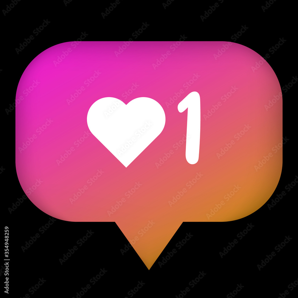 Poster new counter notification icon. icon 1 like. like, heart icon. social media like. follower. vector il