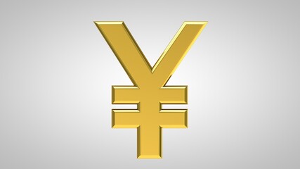Obraz premium volumetric golden symbol of the Chinese yen