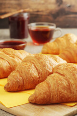 Croissants with marmalade and tea