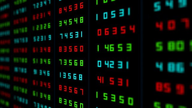 video, tabellone, schermo, profitto, numeri, cifre