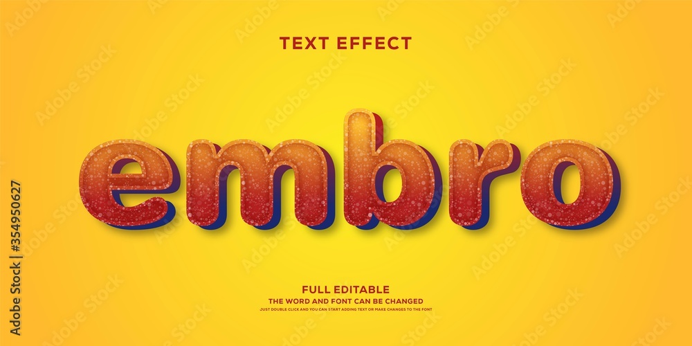 Poster modern 3d text effect font effect