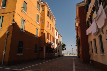The Calle Case Nuove Street leading to the promenade and gas station in Venice, Italy.