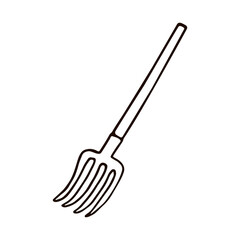 Fork. Hand drawn vector illustration in doodle style, isolated on a white background.