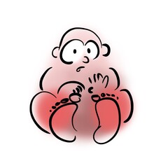 Scared child with leg pain