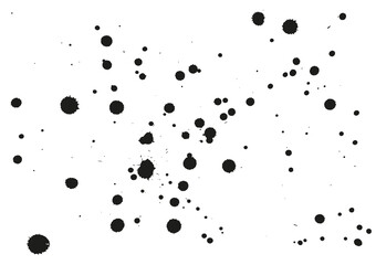 Vector black isolated ink splatter background.
