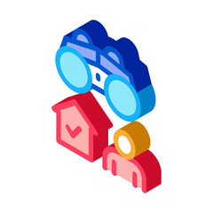 home surveillance icon vector. isometric home surveillance sign. color isolated symbol illustration