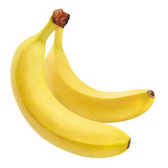 Pair of delicious bananas, isolated on white background