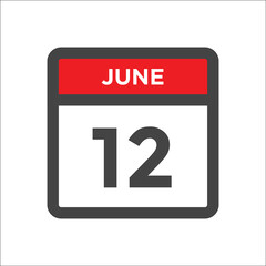 June 12 calendar icon with day of month
