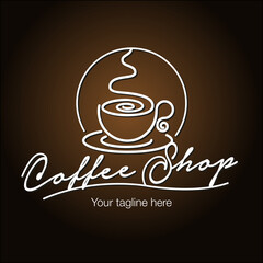 Vector abstract, Coffee shop symbol or logo