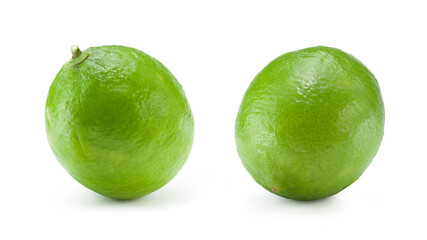 Fresh lime isolated on white background with clipping path.