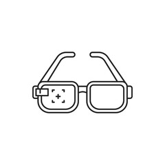 Virtual reality glasses black line icon. Innovative digital device. Pictogram for web page, mobile app, promo. UI UX GUI design element. Editable stroke