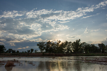 sunrise over the lake