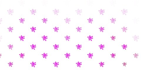 Light Pink vector background with covid-19 symbols.