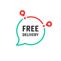 free delivery message in linear bubble