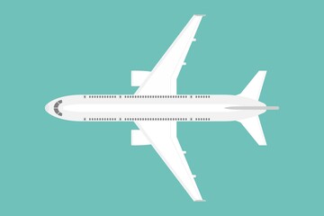Top view of airplane vector illustration isolated