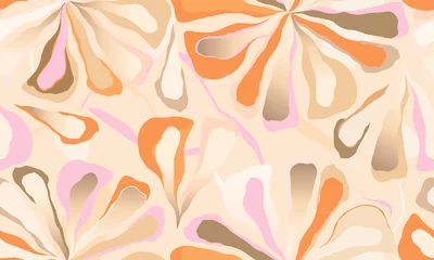 Tapeten Pastell Modernes abstraktes Illustrationsmuster. Kreative Collage zeitgenössische nahtlose Blumenmuster. Modische Vorlage für Design.