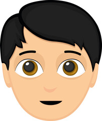 Vector illustration of the face of a young man