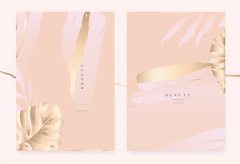 Universal artistic cards templates. Pastel rose and pink brush strokes. Modern fashionable design. Good for cover, invitation, placard, brochure, poster, card, flyer and other.