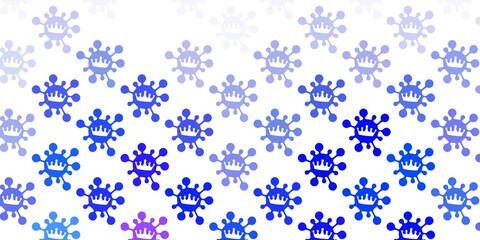 Light blue vector backdrop with virus symbols.