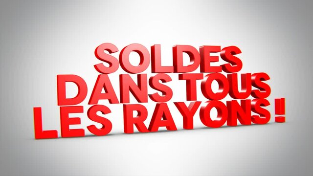 soldes dans tous les rayons 3D rouge