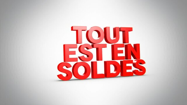 tout est en soldes 3D rouge