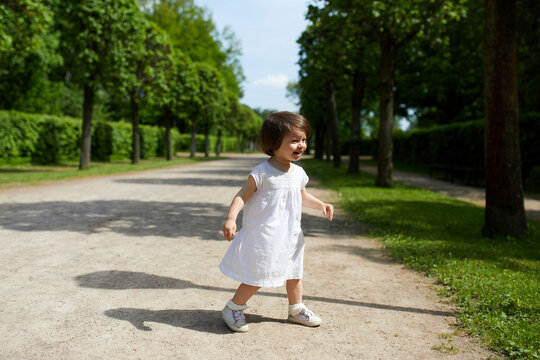 fany little girl in park
